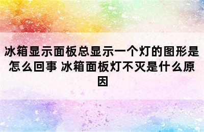 冰箱显示面板总显示一个灯的图形是怎么回事 冰箱面板灯不灭是什么原因